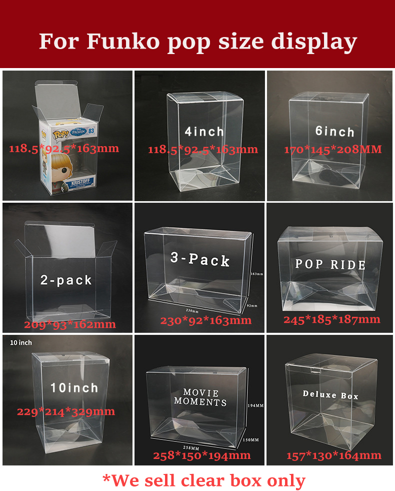 Funko Pop Protector - Boîte transparente transparente pour les Moments