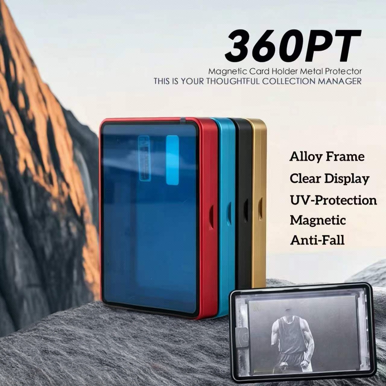 Graded Card Display - Boîte de présentation magnétique en alliage