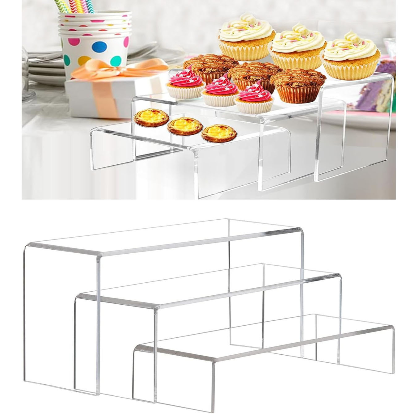 Pop Display Shelf - 3 étagères de présentation en acrylique,
