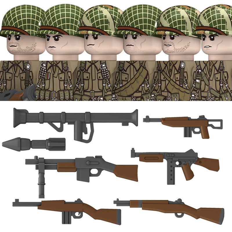 Lego Minifigure Holder - WW2 US 101st Division aéroportée soldats